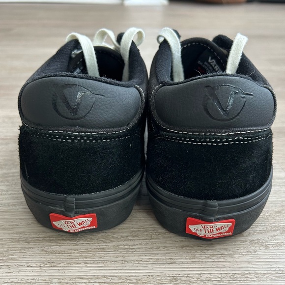 Vans Rowan Low Black Suede Canvas Skate Shoes - Picture 4 of 7